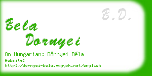 bela dornyei business card