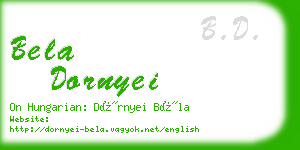 bela dornyei business card